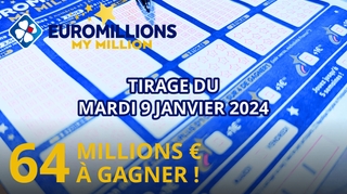 Résultats EuroMillions : Tirage du mardi 9 janvier 2024