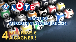 Résultats Loto : Tirage du mercredi 11 septembre 2024