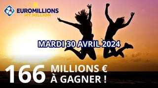 Jackpot Euromillions du mardi 30 avril : 166 millions d'euros à Gagner !
