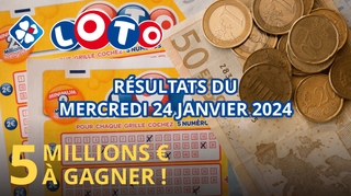 Résultats Loto : Tirage du mercredi 24 janvier 2024