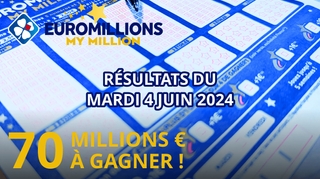 Résultats EuroMillions : Tirage du mardi 4 juin 2024