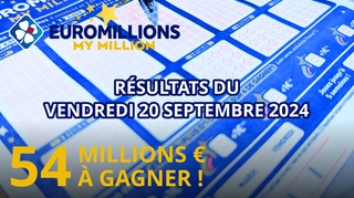 Résultats EuroMillions : Tirage du vendredi 20 septembre 2024