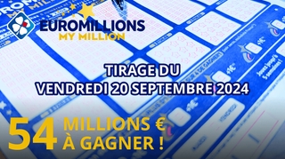 Résultats EuroMillions : Tirage du vendredi 20 septembre 2024