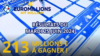 Résultats EuroMillions : Tirage du mardi 25 juin 2024