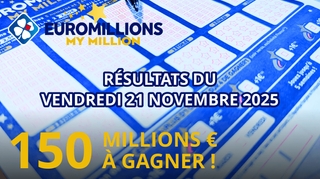 Résultats EuroMillions : Tirage du vendredi 21 novembre 2025