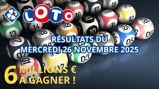 Résultats Loto : Tirage du mercredi 26 novembre 2025