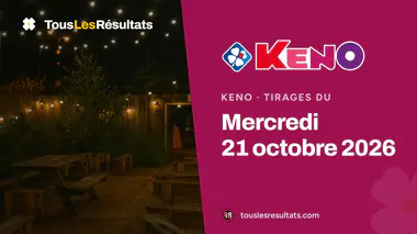 Résultats Keno du mercredi 21 octobre 2026