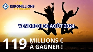 Découvrez le tirage Euromillions de ce 30 août : 119 millions d'euros en jeu !