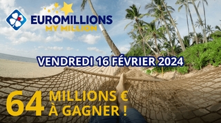 Euromillions : Tentez de remporter 64 millions d'euros ce 16 février !