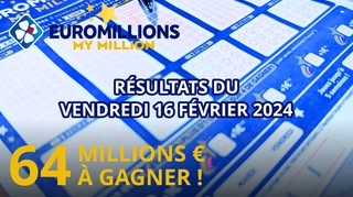 Résultats EuroMillions : Tirage du vendredi 16 février 2024